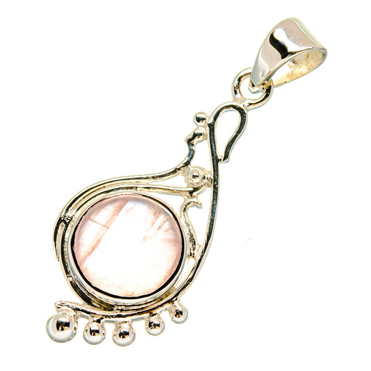 Rose Quartz Pendants handcrafted by Ana Silver Co - PD21448