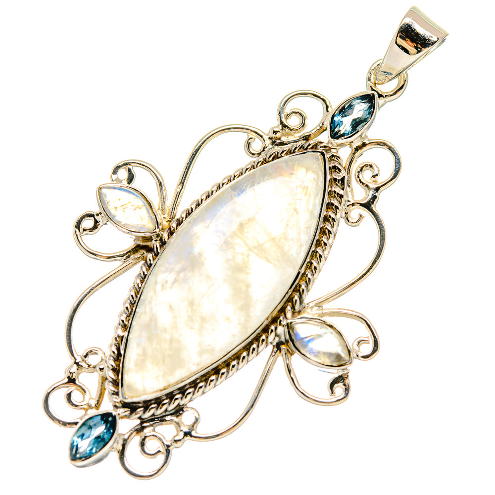 Rainbow Moonstone Pendants handcrafted by Ana Silver Co - PD21480