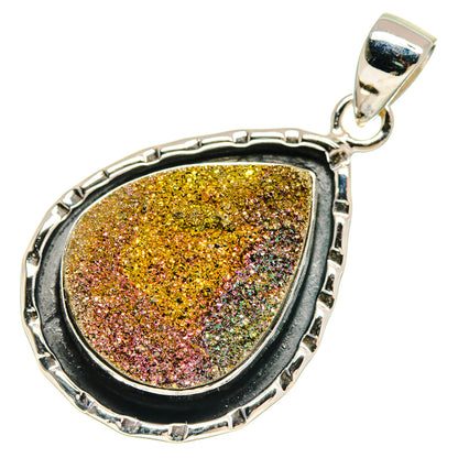 Spectro Pyrite Druzy Pendants handcrafted by Ana Silver Co - PD21501 - Photo 2