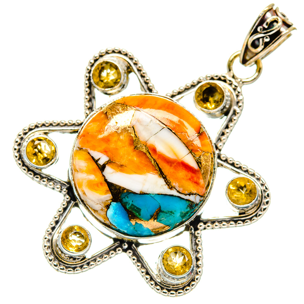 Spiny Oyster Turquoise Pendants handcrafted by Ana Silver Co - PD21503