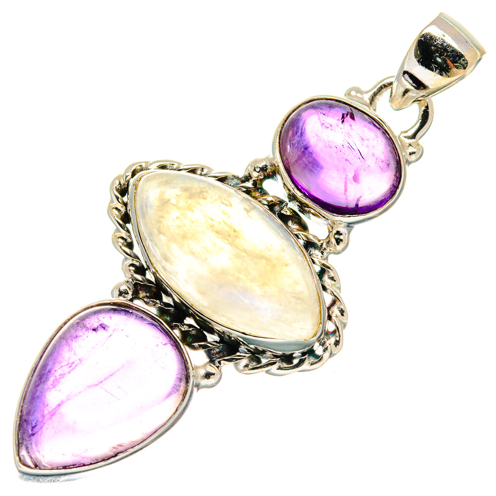Rainbow Moonstone Pendants handcrafted by Ana Silver Co - PD21510