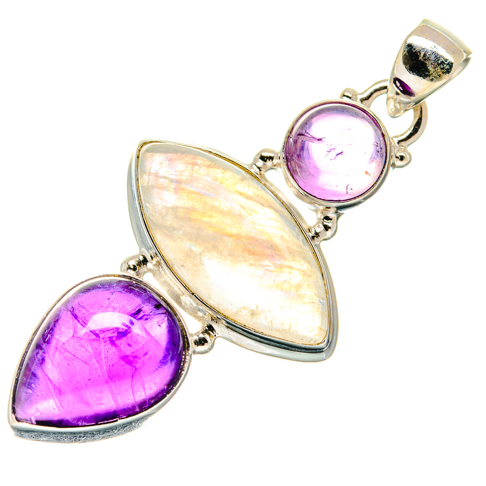 Rainbow Moonstone Pendants handcrafted by Ana Silver Co - PD21516