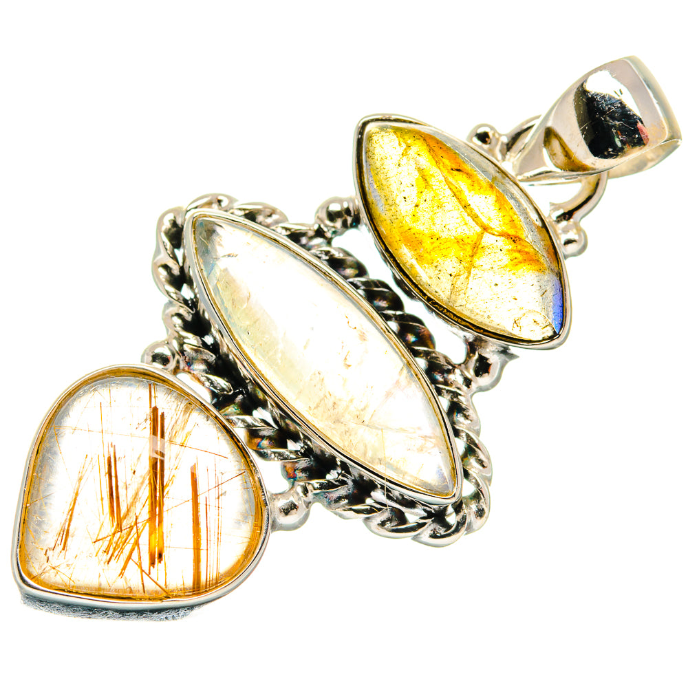 Rainbow Moonstone Pendants handcrafted by Ana Silver Co - PD21534