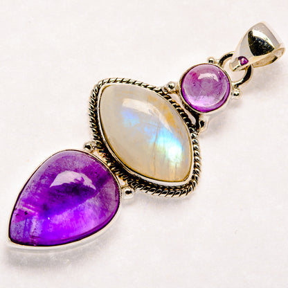 Rainbow Moonstone Pendants handcrafted by Ana Silver Co - PD21537