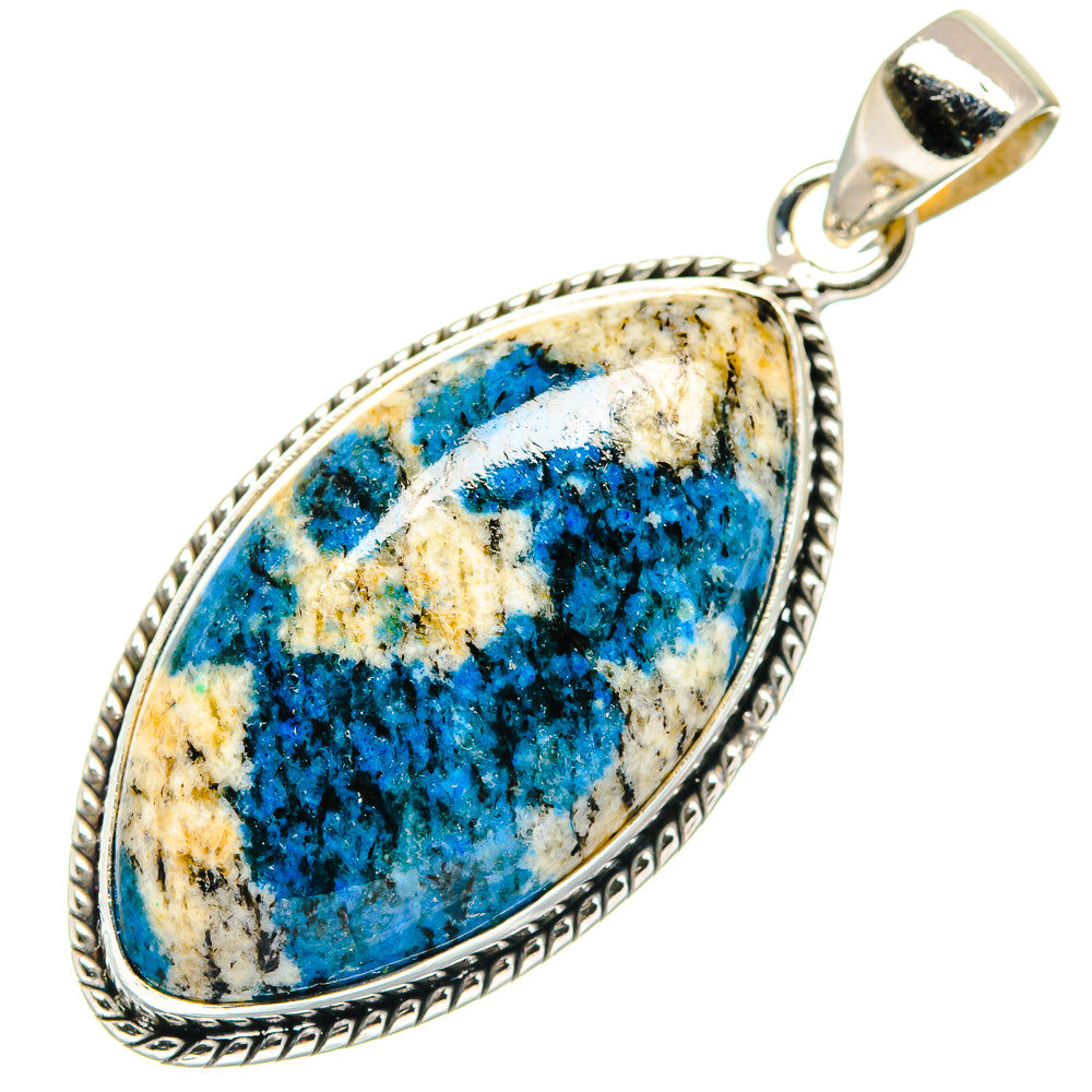 K2 Blue Azurite Pendants handcrafted by Ana Silver Co - PD21541