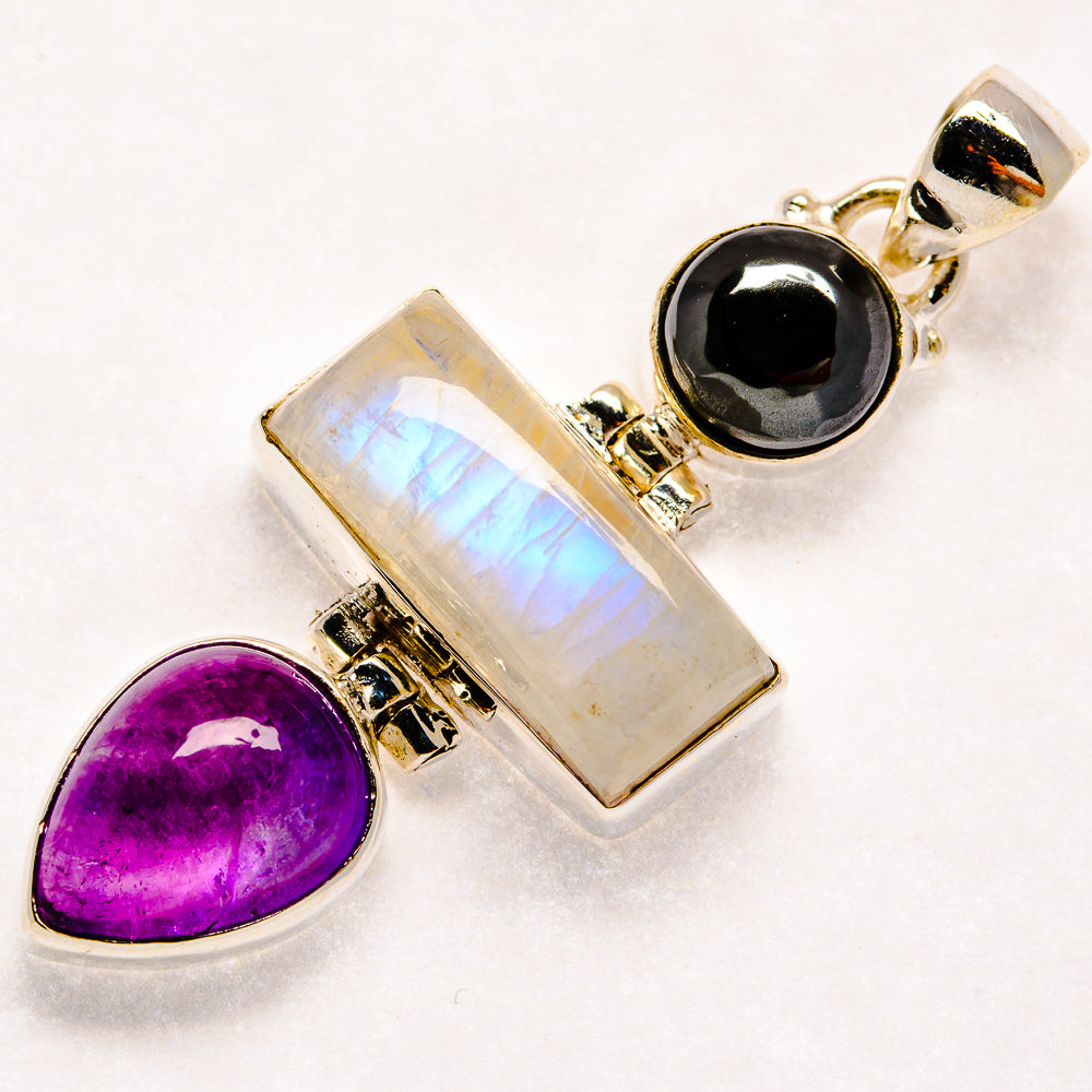 Rainbow Moonstone Pendants handcrafted by Ana Silver Co - PD21551