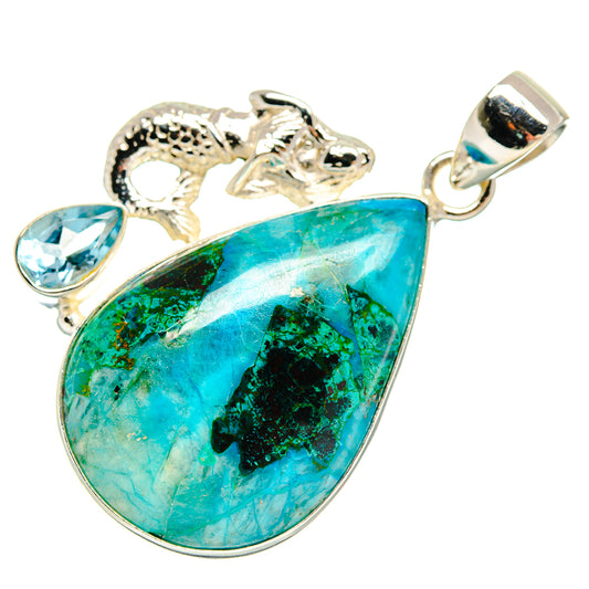 Chrysocolla Pendants handcrafted by Ana Silver Co - PD21565