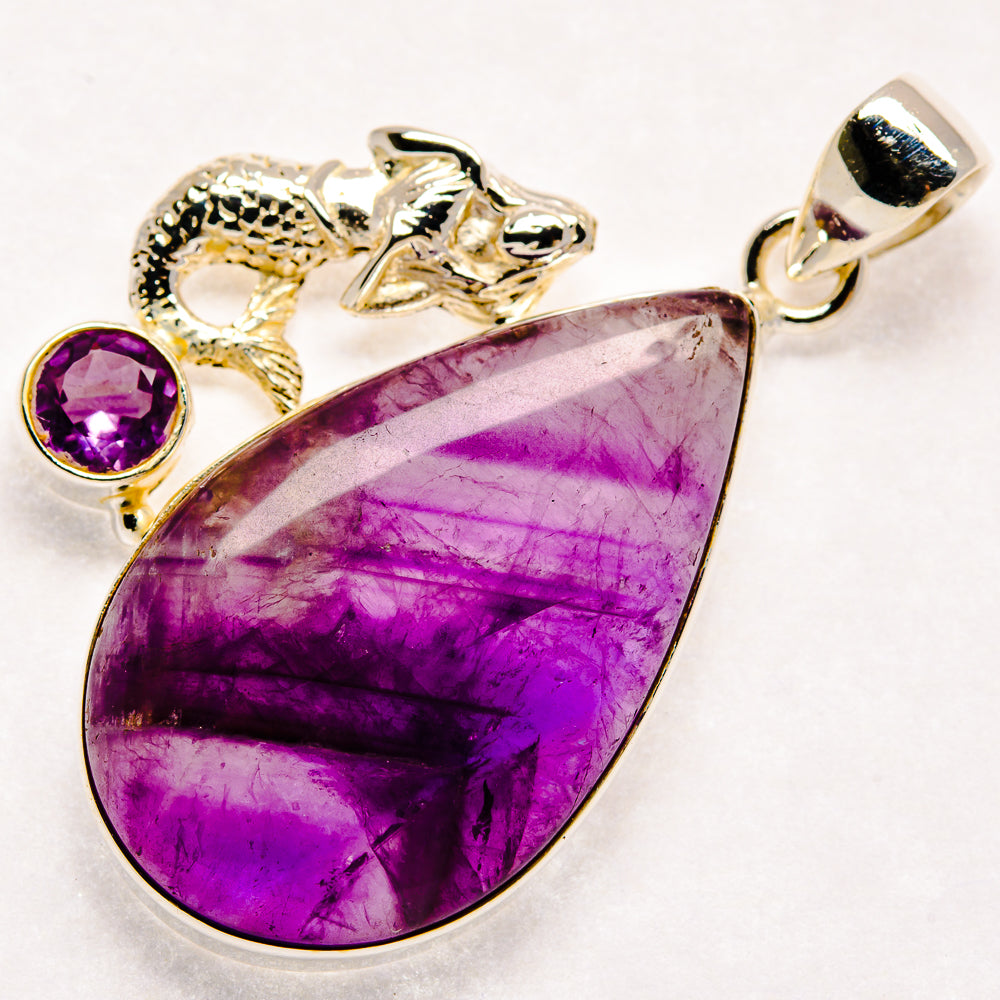 Chevron Amethyst Pendants handcrafted by Ana Silver Co - PD21580