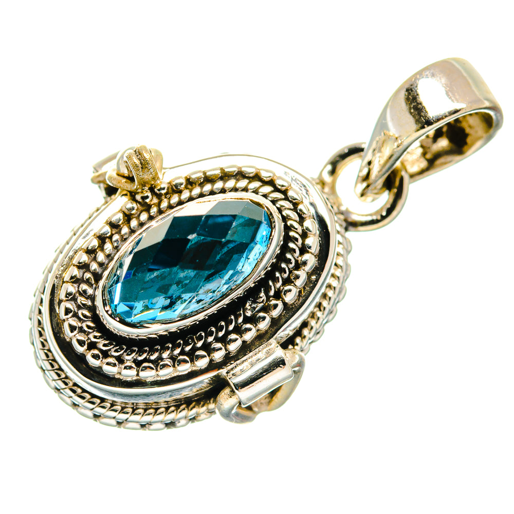 Swiss Blue Topaz Pendants handcrafted by Ana Silver Co - PD21603