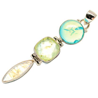 Aqua Chalcedony Pendants handcrafted by Ana Silver Co - PD21617