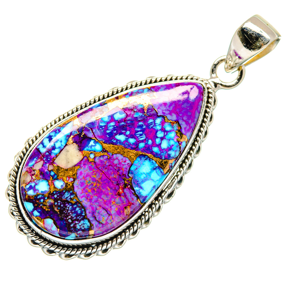 Purple Copper Composite Turquoise Pendants handcrafted by Ana Silver Co - PD21623
