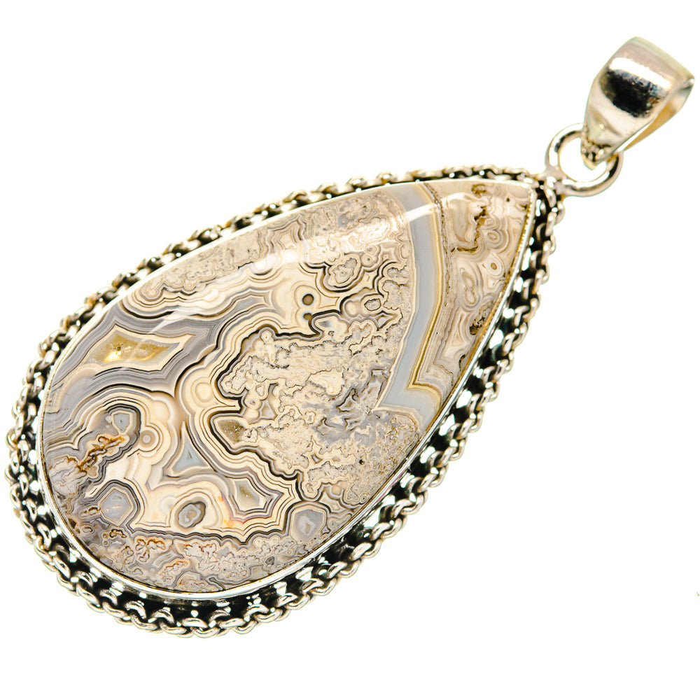 Laguna Lace Agate Pendants handcrafted by Ana Silver Co - PD21636