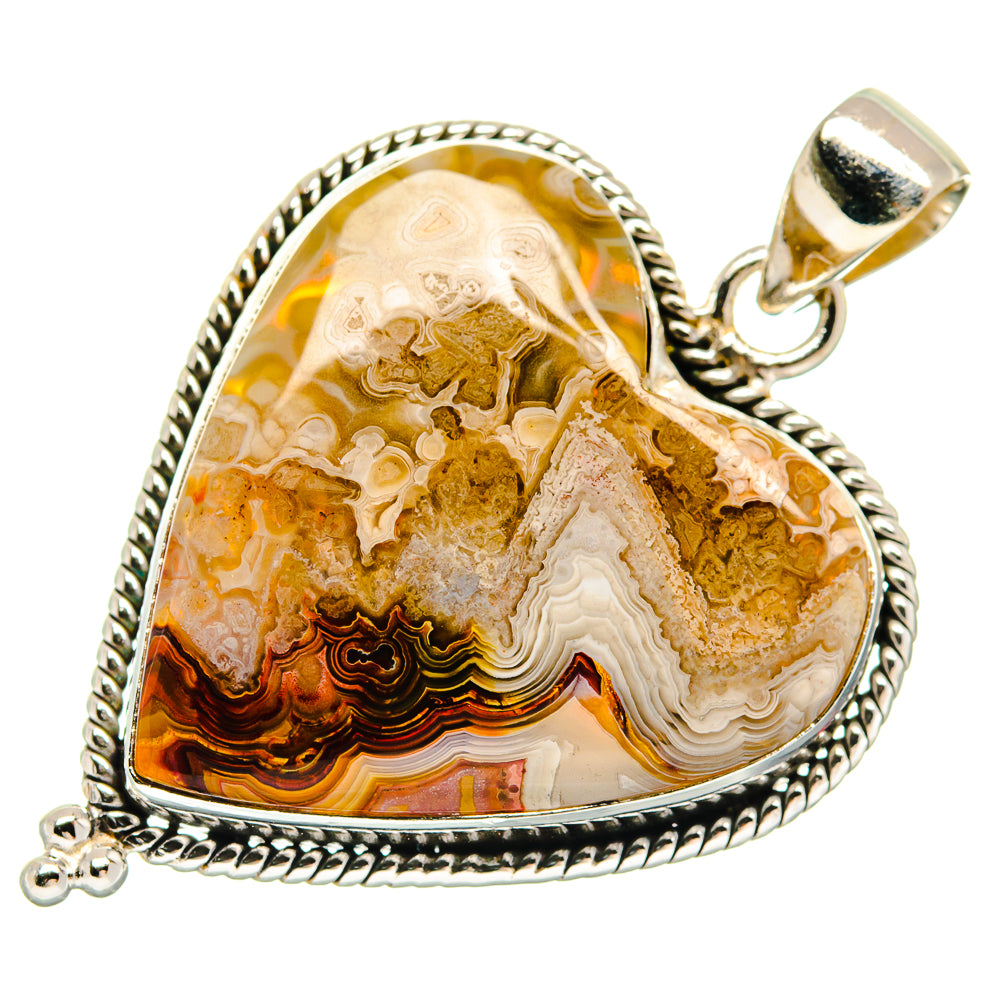 Laguna Lace Agate Pendants handcrafted by Ana Silver Co - PD21643