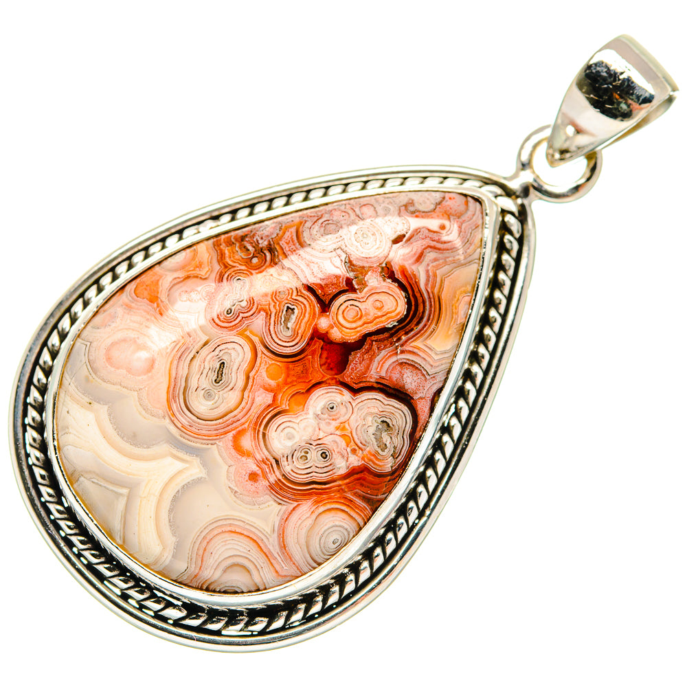 Crazy Lace Agate Pendants handcrafted by Ana Silver Co - PD21644