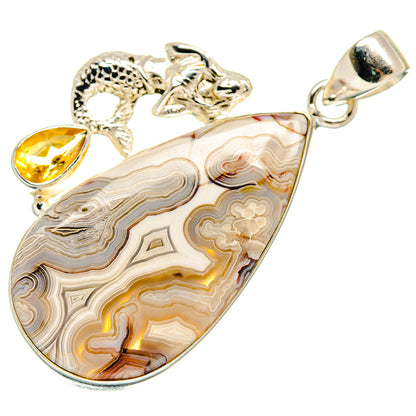 Laguna Lace Agate Pendants handcrafted by Ana Silver Co - PD21646