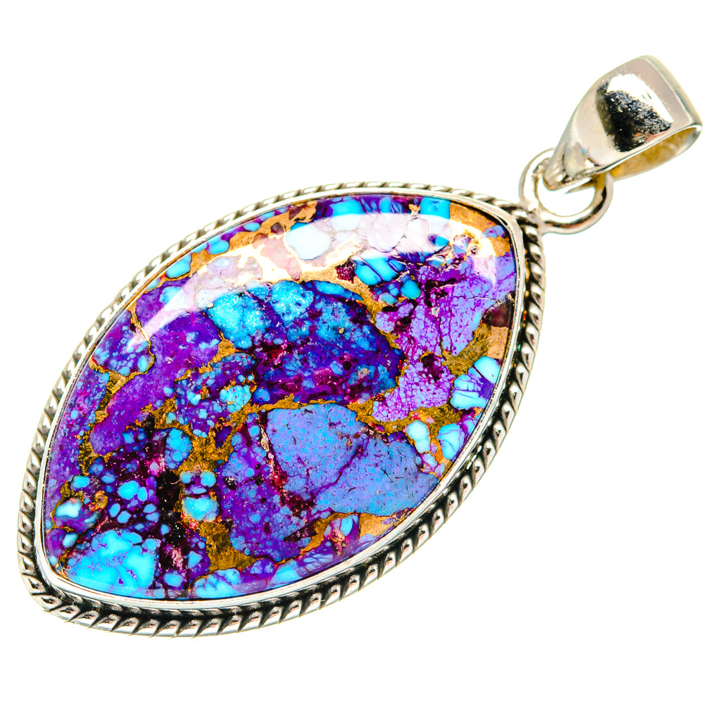 Purple Copper Composite Turquoise Pendants handcrafted by Ana Silver Co - PD21651