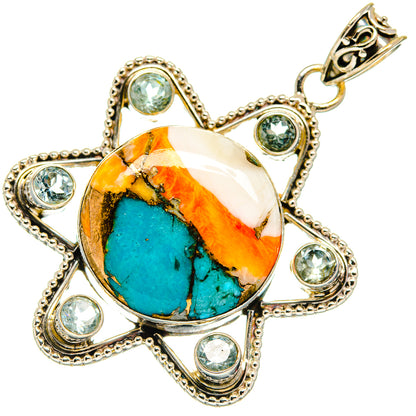 Spiny Oyster Turquoise Pendants handcrafted by Ana Silver Co - PD21656