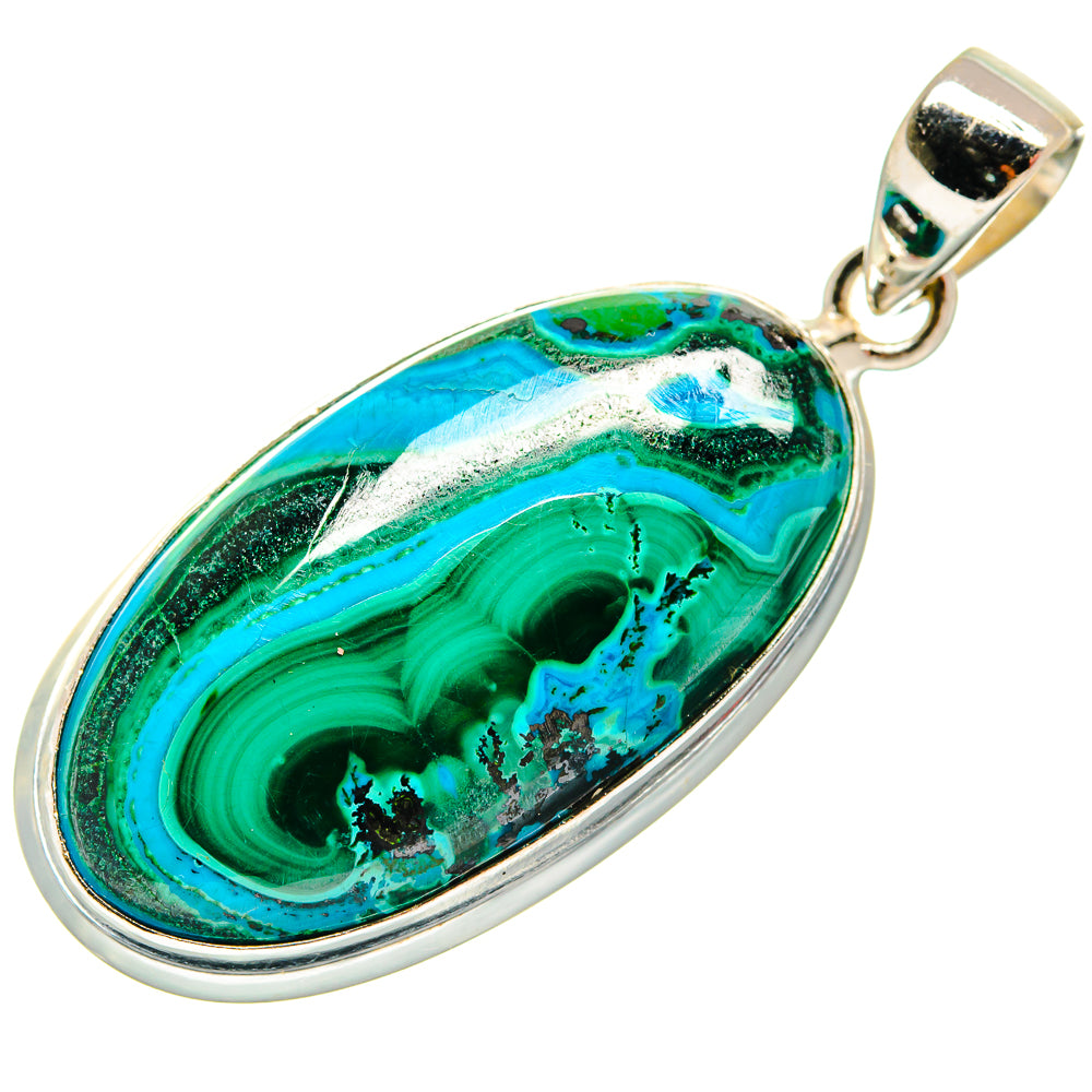 Malachite In Chrysocolla Pendants handcrafted by Ana Silver Co - PD21664