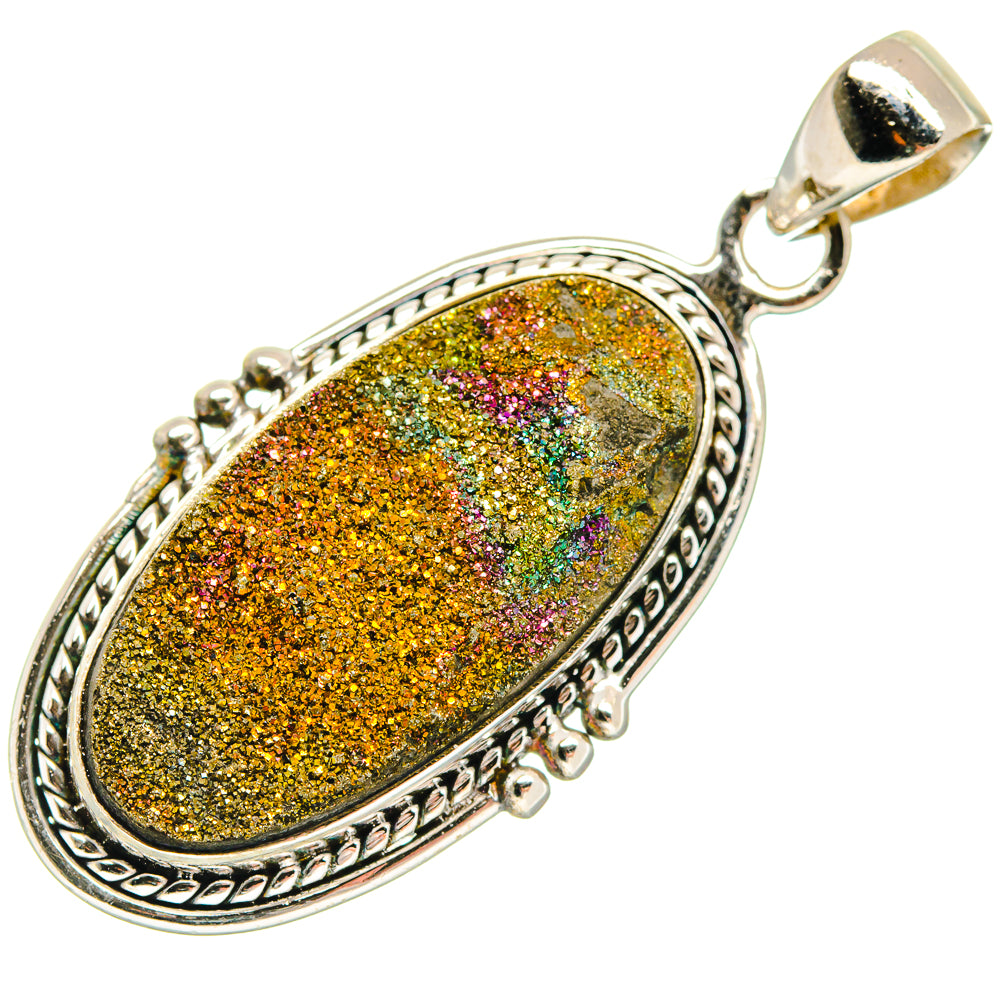 Spectro Pyrite Druzy Pendants handcrafted by Ana Silver Co - PD21673
