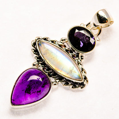 Rainbow Moonstone Pendants handcrafted by Ana Silver Co - PD21682