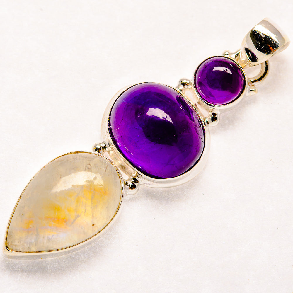 Rainbow Moonstone Pendants handcrafted by Ana Silver Co - PD21684