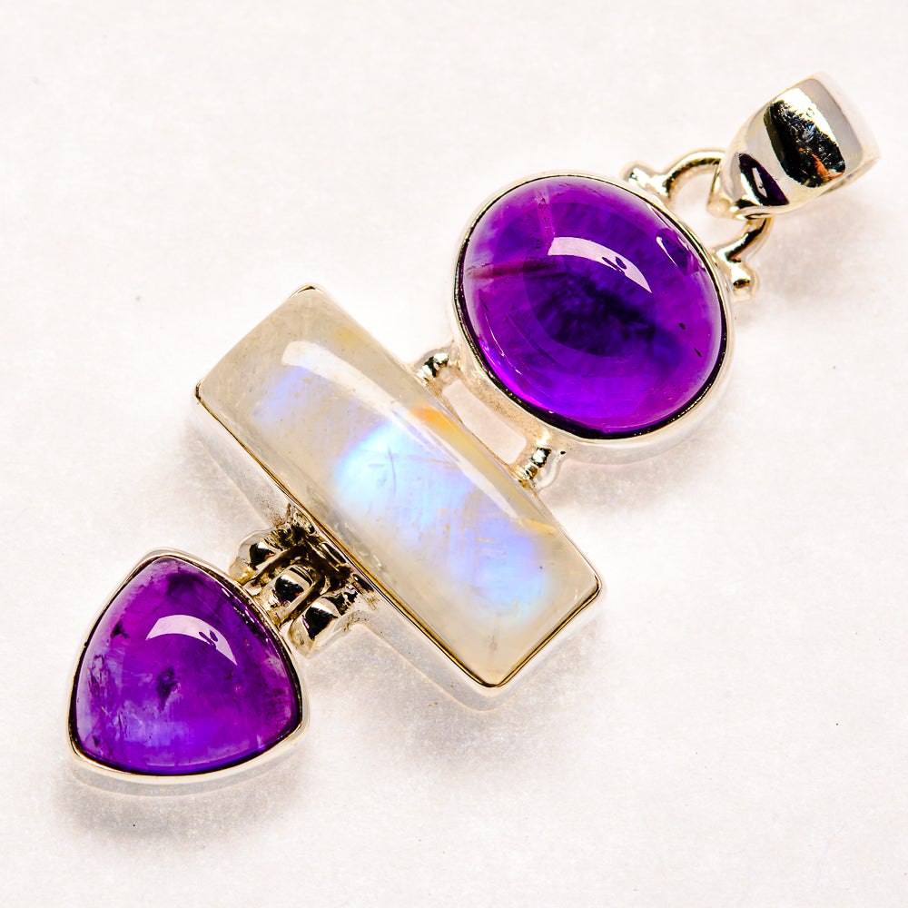 Rainbow Moonstone Pendants handcrafted by Ana Silver Co - PD21685