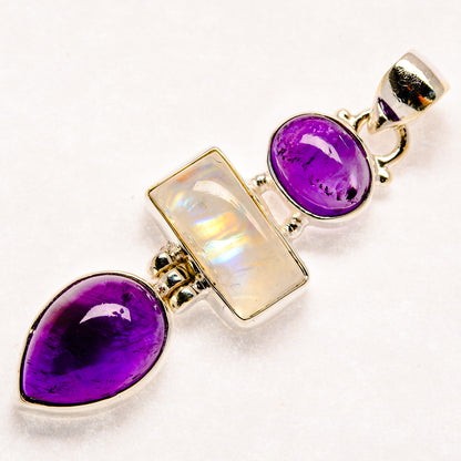 Rainbow Moonstone Pendants handcrafted by Ana Silver Co - PD21687 - Photo 2