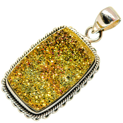 Spectro Pyrite Druzy Pendants handcrafted by Ana Silver Co - PD21702