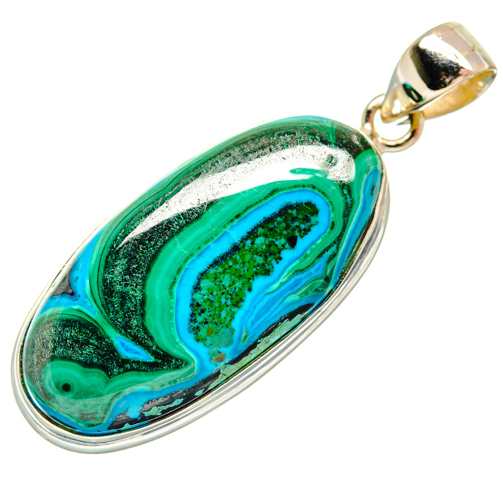 Malachite In Chrysocolla Pendants handcrafted by Ana Silver Co - PD21703