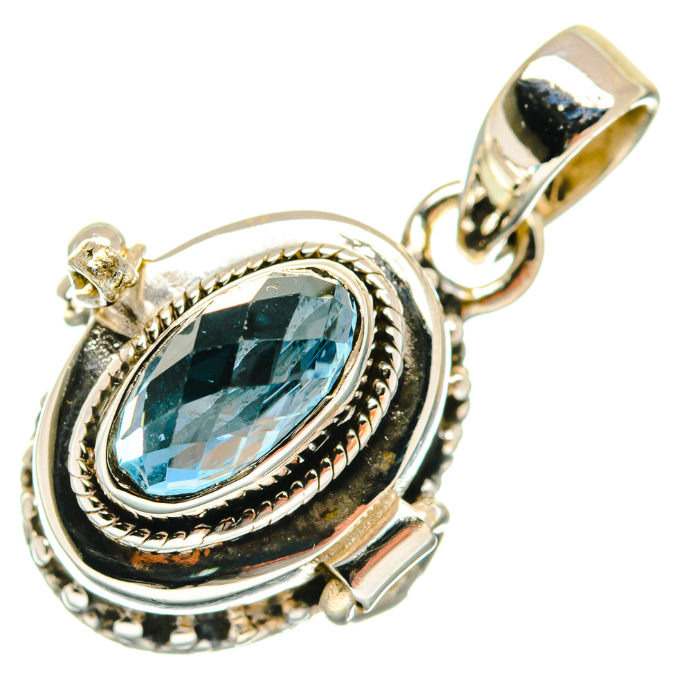 Swiss Blue Topaz Pendants handcrafted by Ana Silver Co - PD21734 - Photo 2