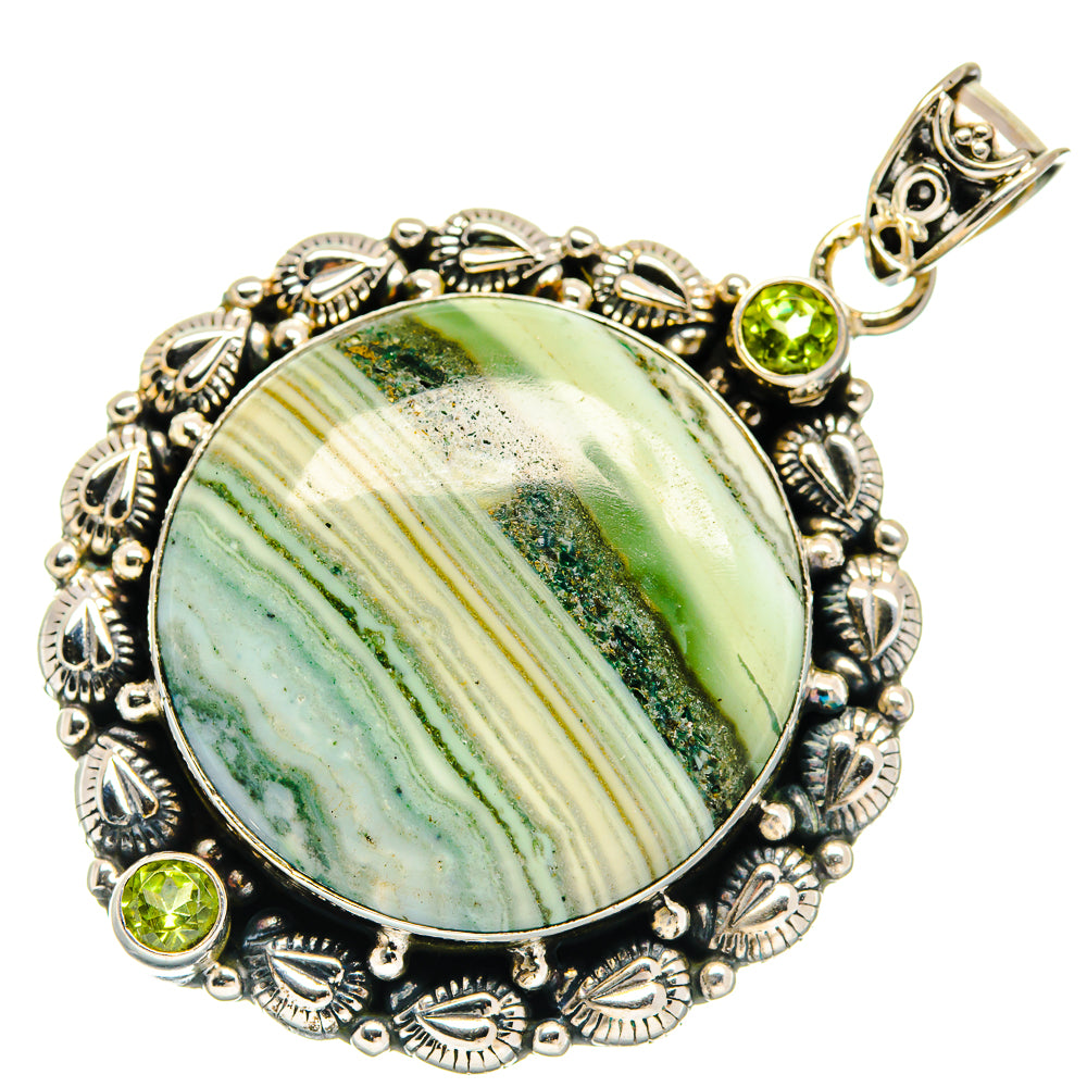 Rainforest Jasper, Peridot Pendants handcrafted by Ana Silver Co - PD21749