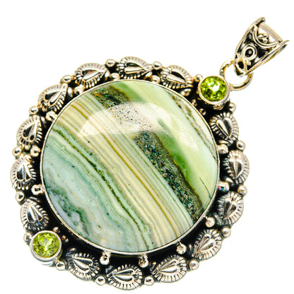 Rainforest Jasper, Peridot Pendants handcrafted by Ana Silver Co - PD21749