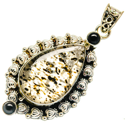 Dendritic Opal, Black Onyx Pendants handcrafted by Ana Silver Co - PD21756 - Photo 2