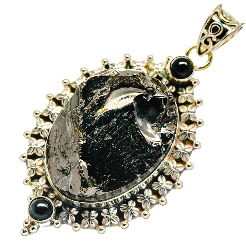 Shungite, Black Onyx Pendants handcrafted by Ana Silver Co - PD21757