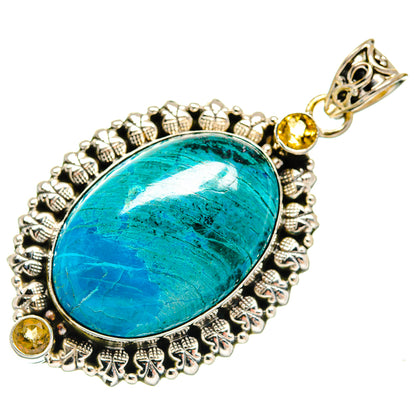 Chrysocolla, Citrine Pendants handcrafted by Ana Silver Co - PD21768