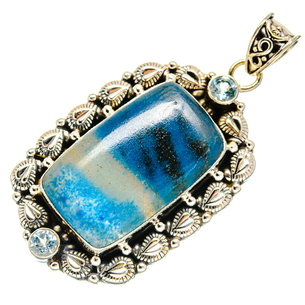 Shattuckite, Blue Topaz Pendants handcrafted by Ana Silver Co - PD21770