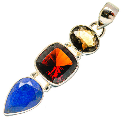 Garnet, Smoky Quartz, Lapis Lazuli Pendants handcrafted by Ana Silver Co - PD21775