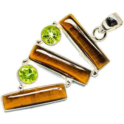 Tiger Eye, Peridot Pendants handcrafted by Ana Silver Co - PD21777
