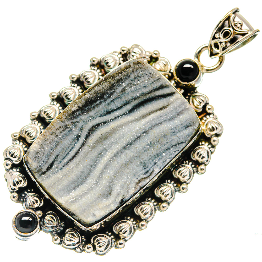 Desert Druzy, Black Onyx Pendants handcrafted by Ana Silver Co - PD21789