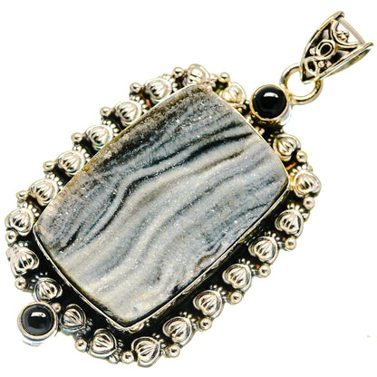 Desert Druzy, Black Onyx Pendants handcrafted by Ana Silver Co - PD21789