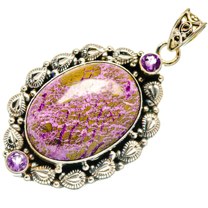 Stichtite, Amethyst Pendants handcrafted by Ana Silver Co - PD21799