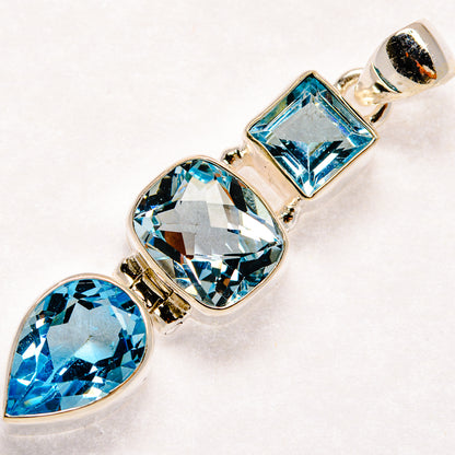Blue Topaz Pendants handcrafted by Ana Silver Co - PD21826