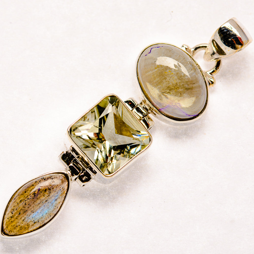 Citrine, Labradorite Pendants handcrafted by Ana Silver Co - PD21841
