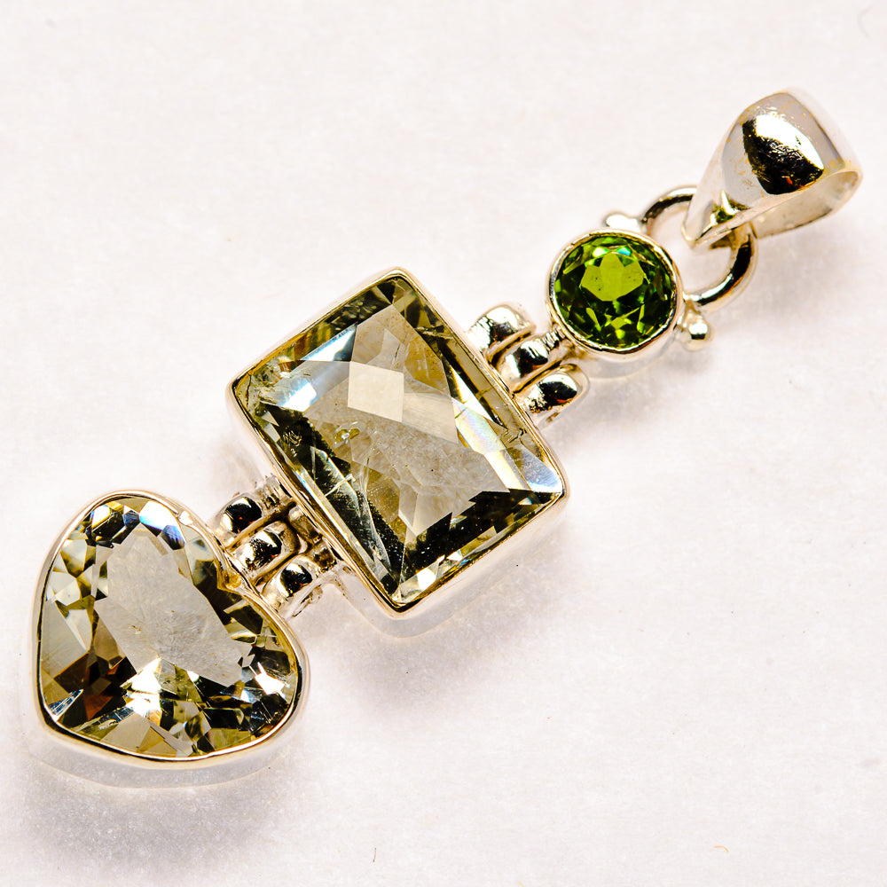 Green Amethyst, Peridot Pendants handcrafted by Ana Silver Co - PD21847