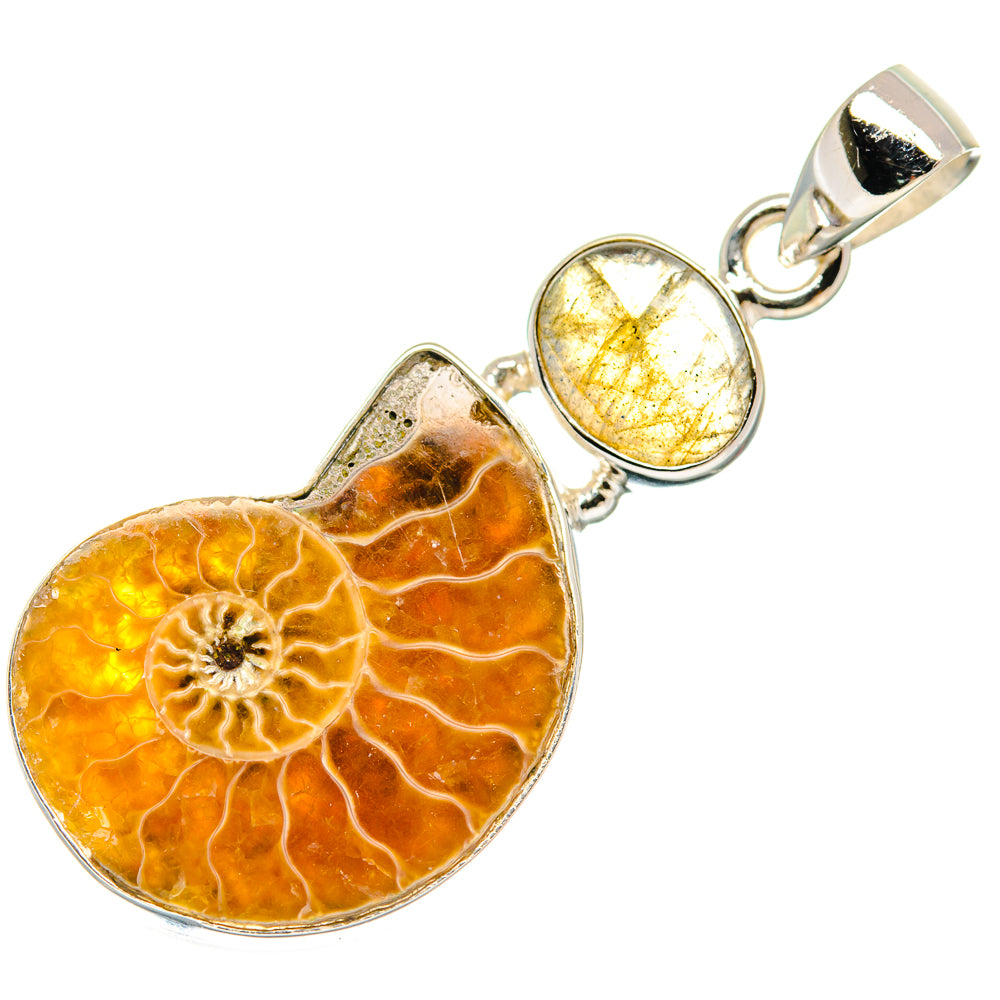 Ammonite Fossil Pendants handcrafted by Ana Silver Co - PD21875 - Photo 2