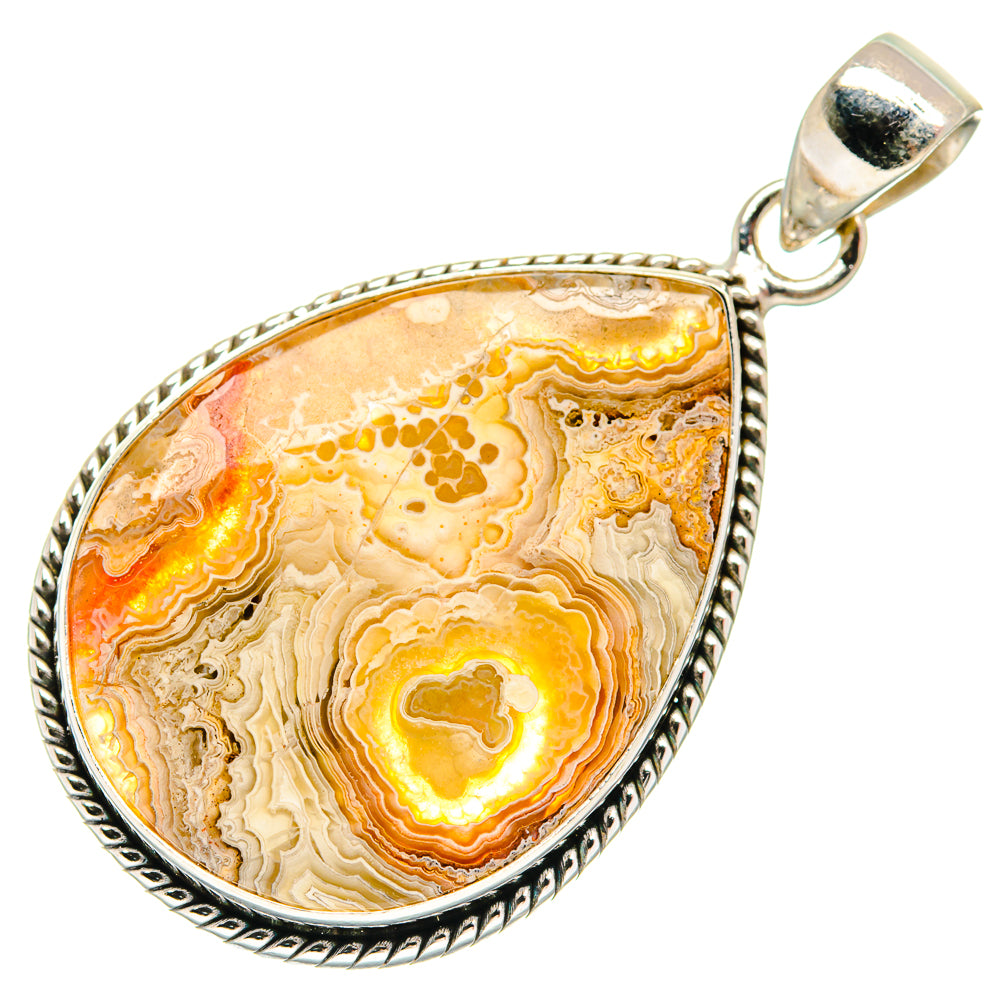 Laguna Lace Agate Pendants handcrafted by Ana Silver Co - PD21880 - Photo 2