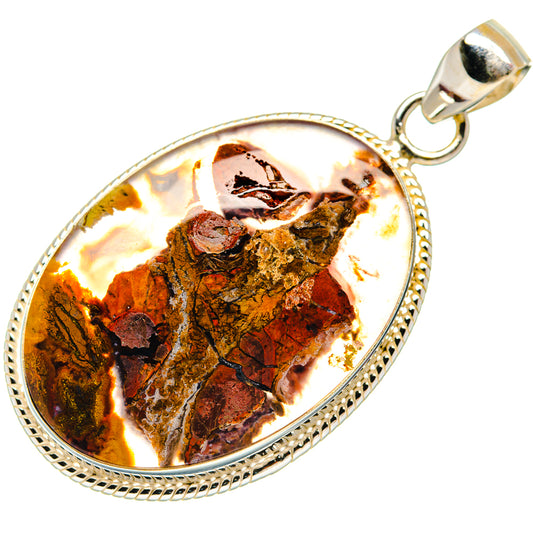 Indonesian Plume Agate Pendants handcrafted by Ana Silver Co - PD21888