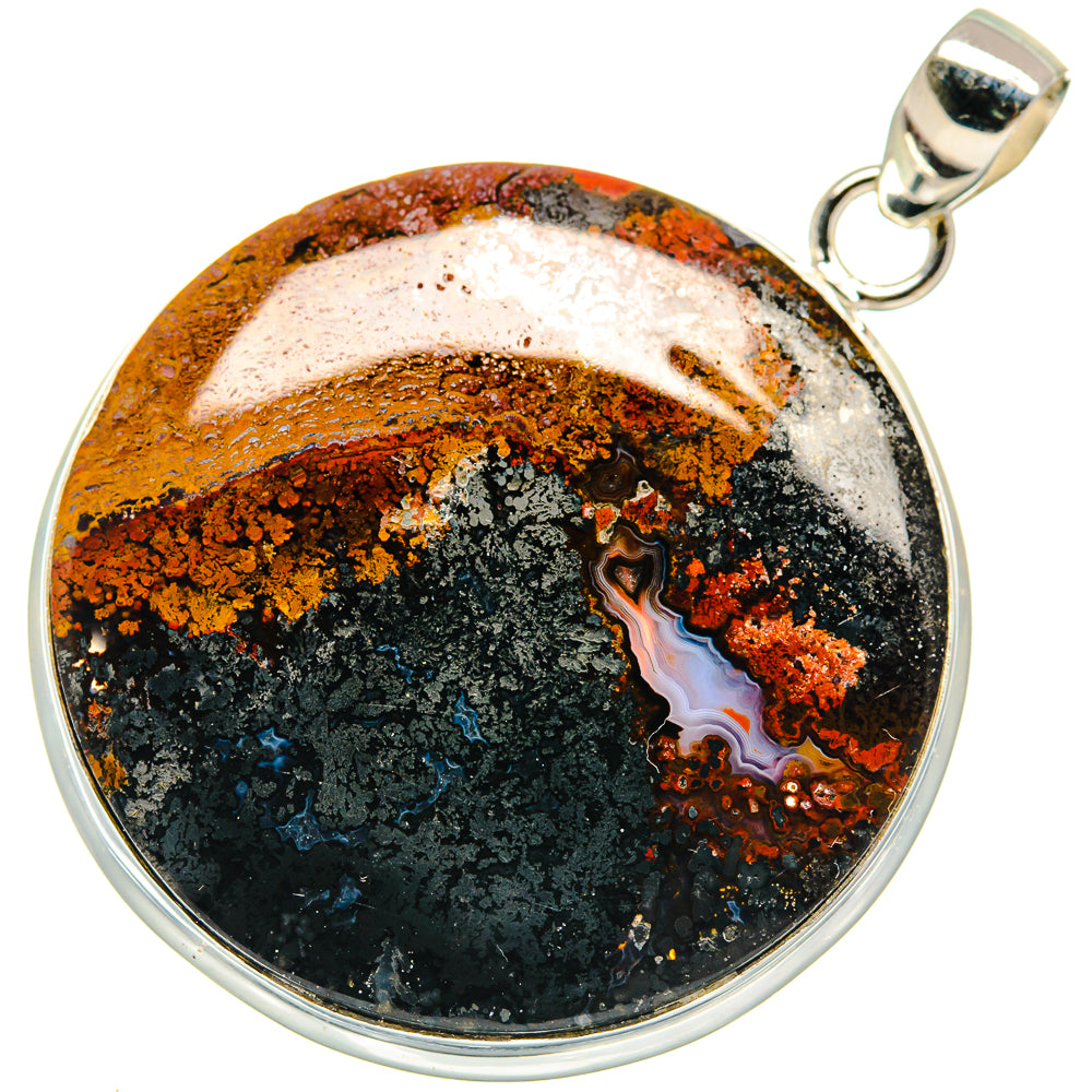 Indonesian Plume Agate Pendants handcrafted by Ana Silver Co - PD21891