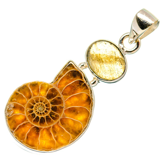 Ammonite Fossil Pendants handcrafted by Ana Silver Co - PD21913 - Photo 2