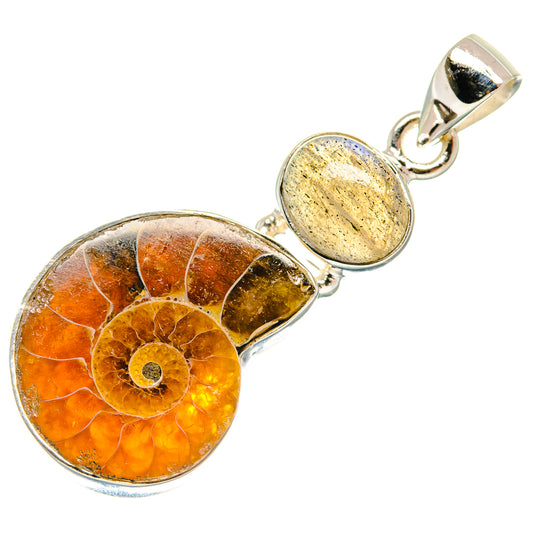 Ammonite Fossil Pendants handcrafted by Ana Silver Co - PD21915